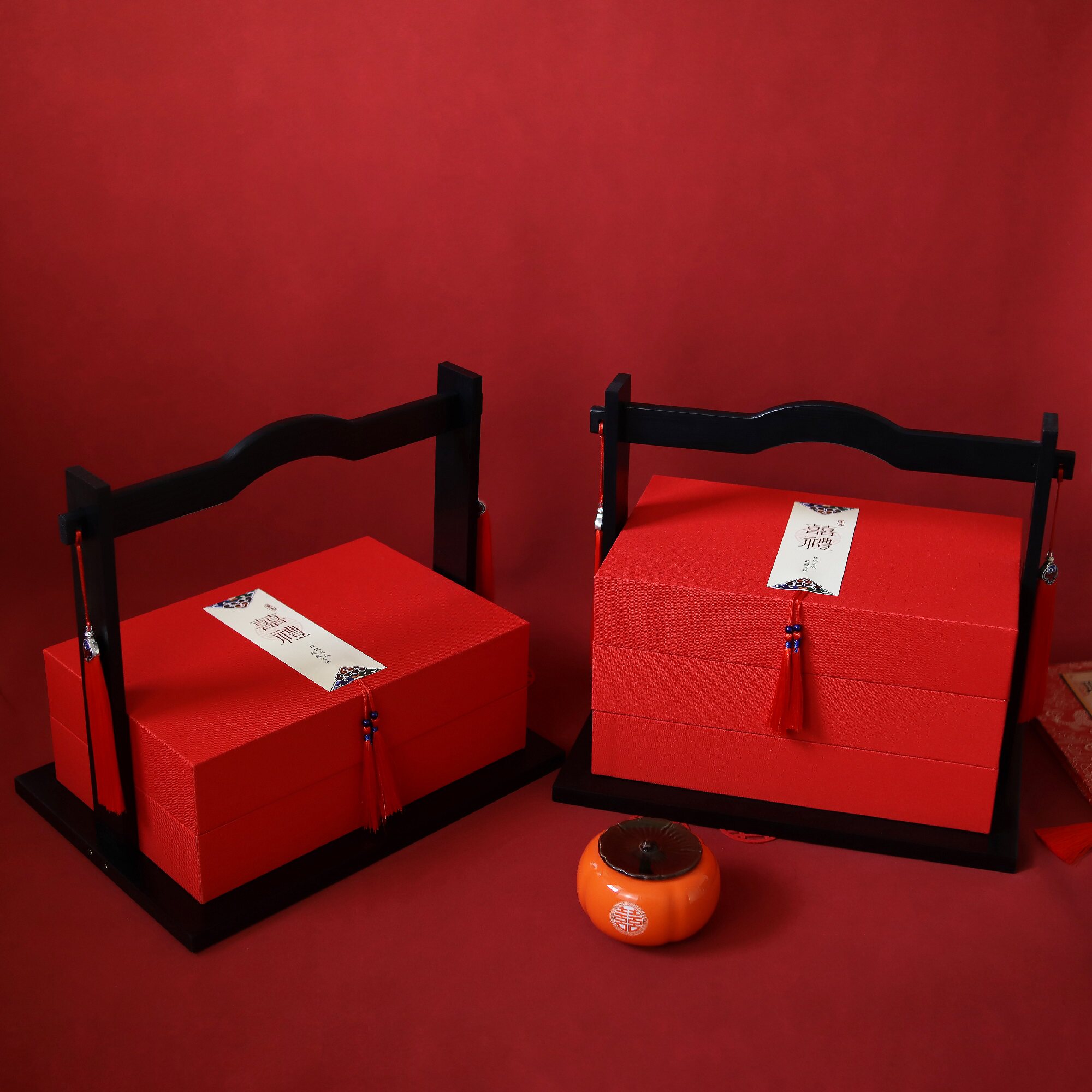 订婚结婚三金提亲礼盒聘礼创意陪嫁彩礼礼金红包