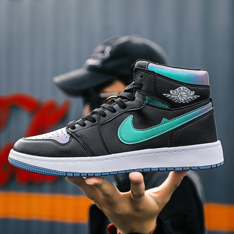 空军一号变色龙aj1时尚高帮板鞋男潮鞋秋季休闲小白鞋情侣鞋百搭