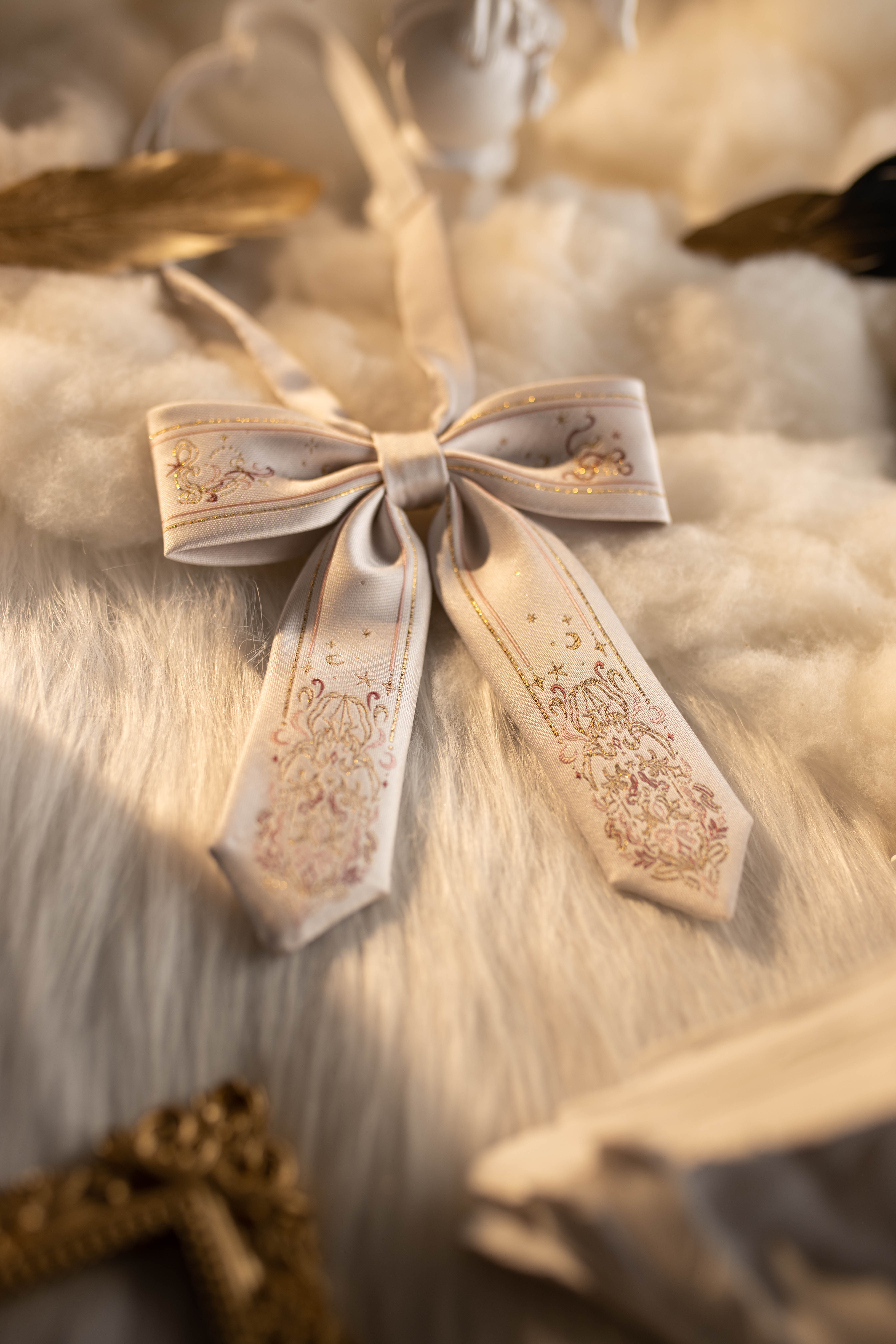 月色星象jk小物定位刺绣金线提花织金领结jk