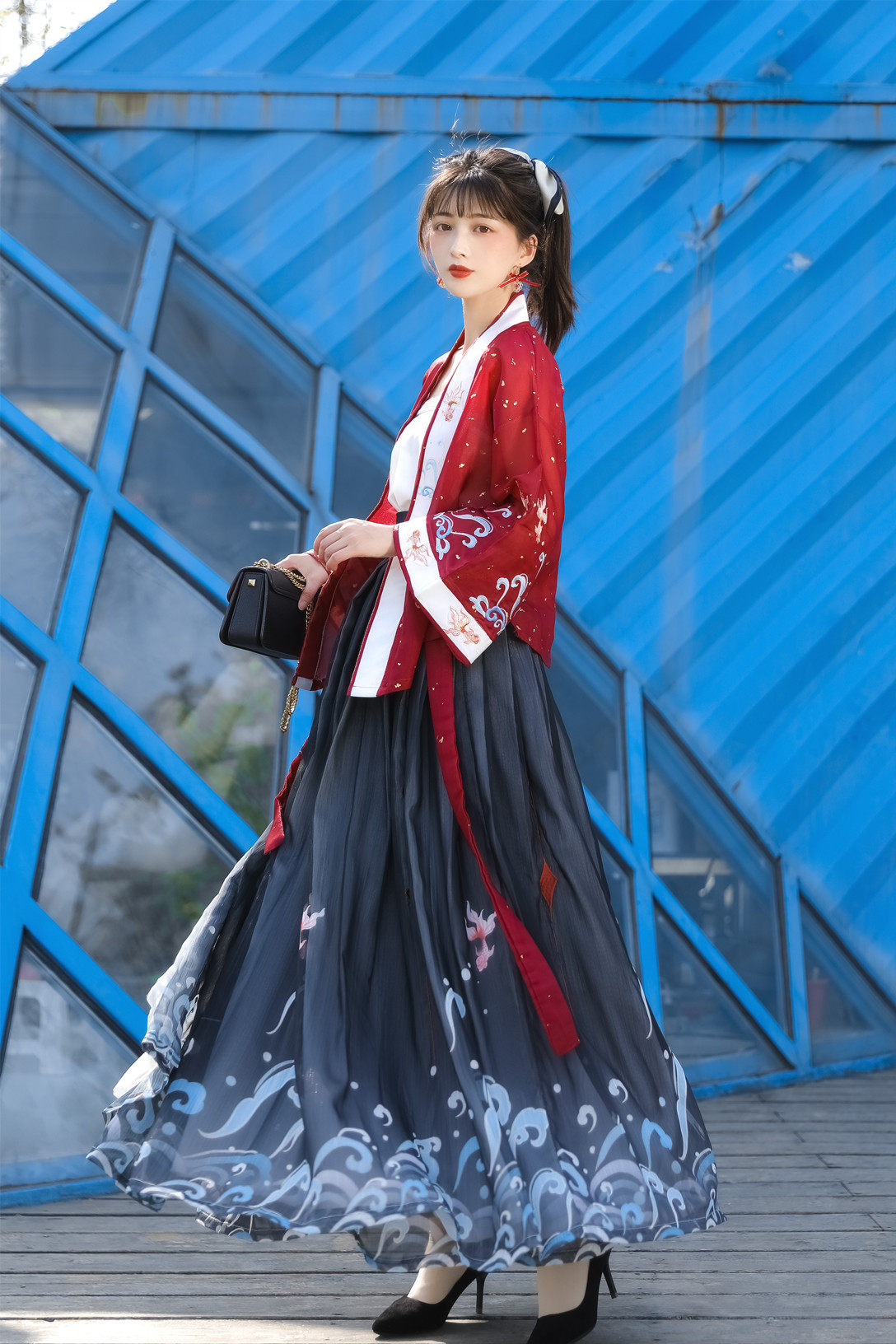 玉术原创汉服女金鱼姬改良汉元素齐腰宋制抹胸对襟日常清春夏款