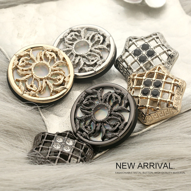 镂空设计时尚金属大衣纽扣上衣西装扣子圆形纽扣