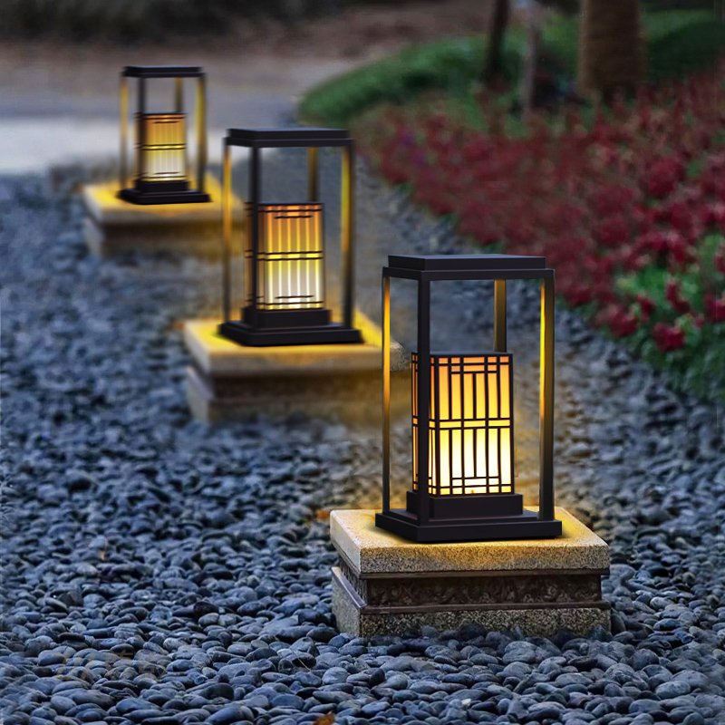 中式新中式庭院灯户外太阳能草坪灯防水别墅花园公园景观庭院灯饰