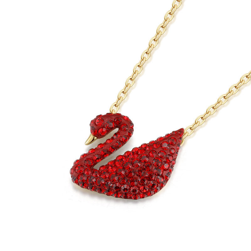 swarovski施华洛世奇红天鹅项链大号本命年水晶锁骨5465400项链