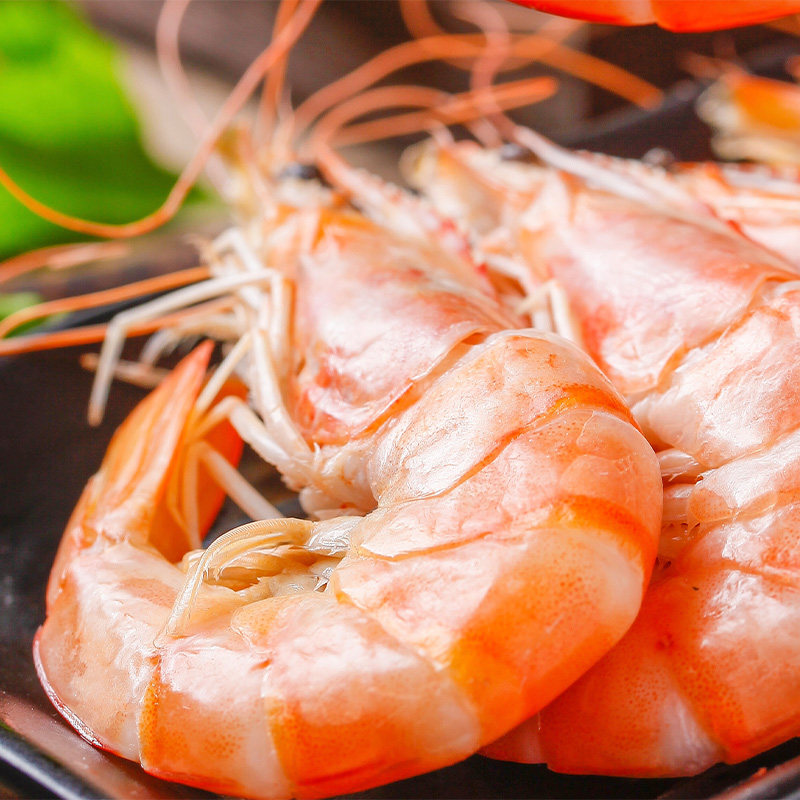 白灼虾对虾海鲜水产煮熟冷冻300g冻虾