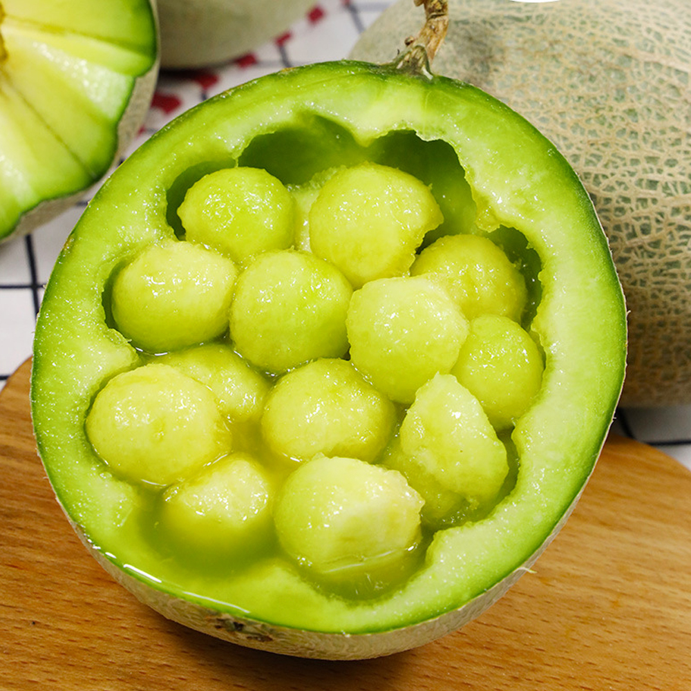 新鲜玫珑蜜瓜山东网纹翡翠哈密瓜香瓜甜瓜香甜甜瓜