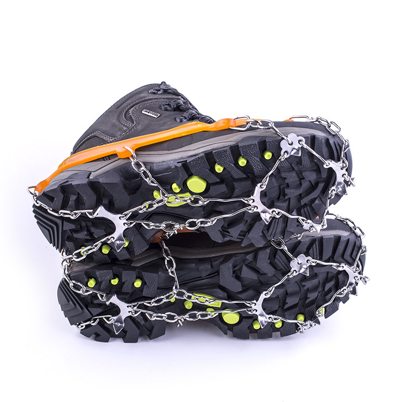 冰爪防滑鞋套雪爪攀岩攀冰8齿东北户外登山鞋锰钢18齿钉简易冰抓