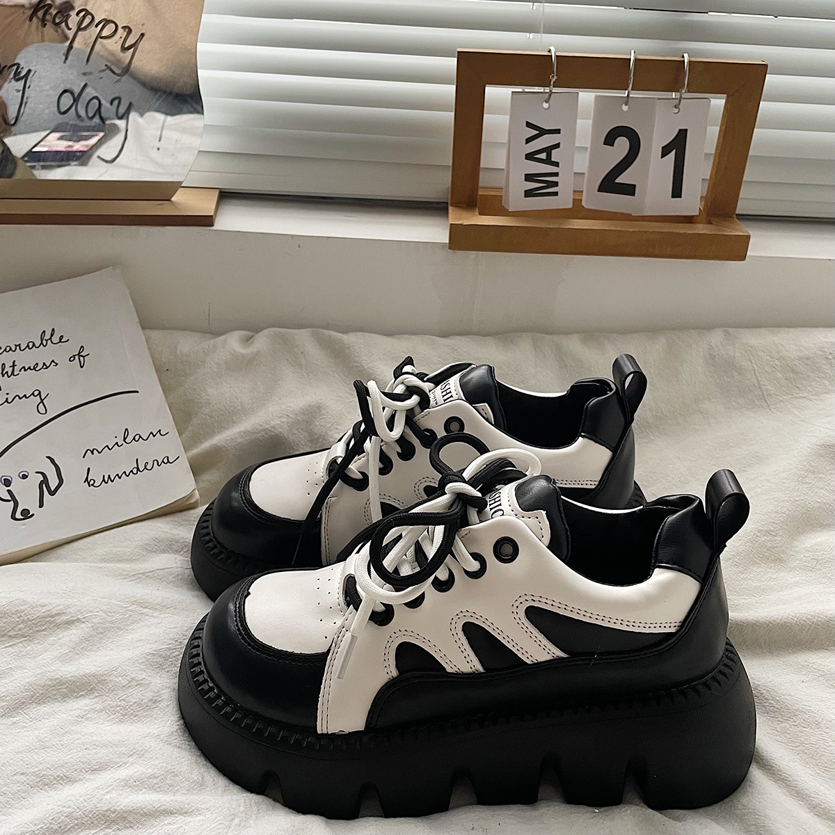 ITIM2022年春夏新款厚底ins潮老爹鞋增高松糕大头休闲单鞋百搭鞋