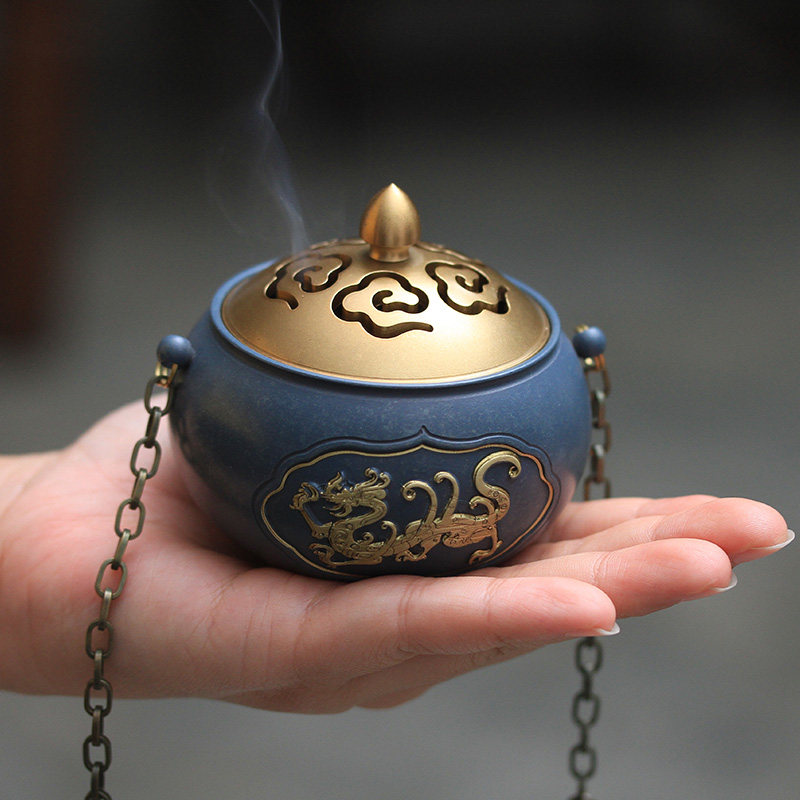 香炉纯铜吊挂挂式仿古香薰家用室内盘香沉香香薰炉