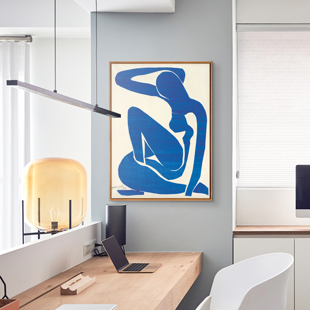 马蒂斯蓝色人体现代玄关简约装饰画书房走道欧式现代装饰画