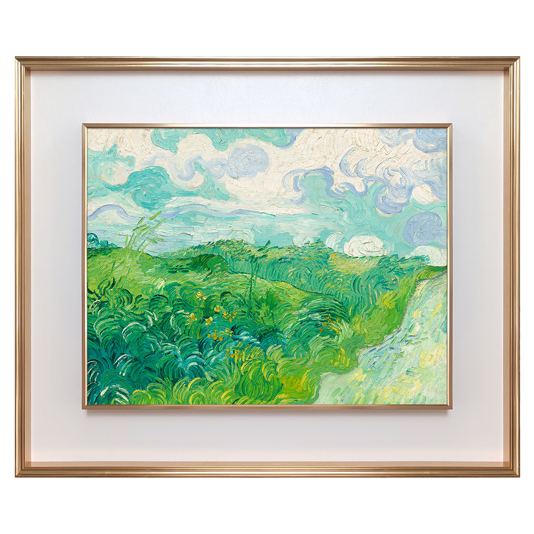 梵高奥维尔的绿色麦田现代现代美美式客厅装饰画现代装饰画