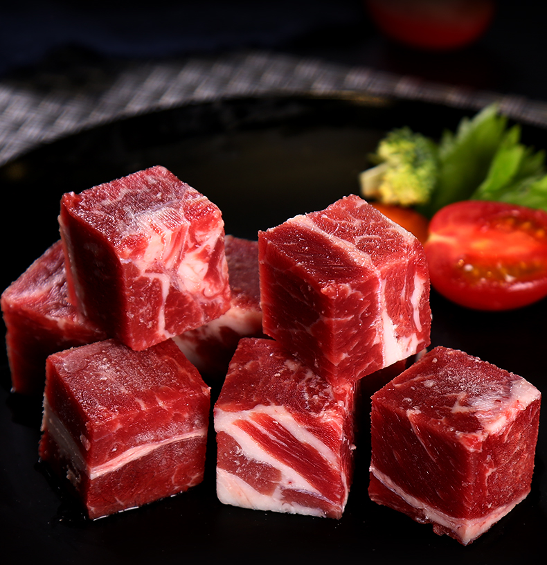 牛腩肉谷饲牛腩粒原切雪花牛肉粒块4斤商用儿童0添加鲜牛肉批发