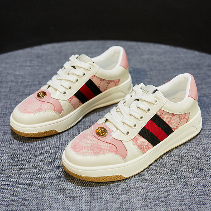 小白女鞋2020新款百搭爆款秋冬网红加绒真皮时尚休闲鞋