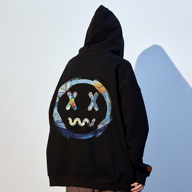mbd小恶魔笑脸油画卫衣男连帽2020新款秋季潮牌薄款国潮情侣纯棉