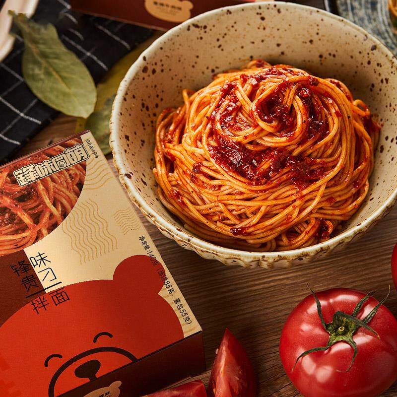拌面锋味番茄甜辣辣味和风酱油味干即食方便方便面