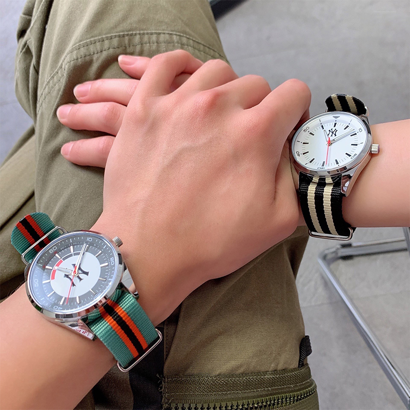 mlb手表美职棒潮牌情侣帆布表带学生潮流简约欧美腕表