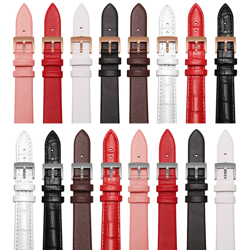 天梭手表带真皮女款力洛克dw适用浪琴美度满天星阿玛尼真皮表带男