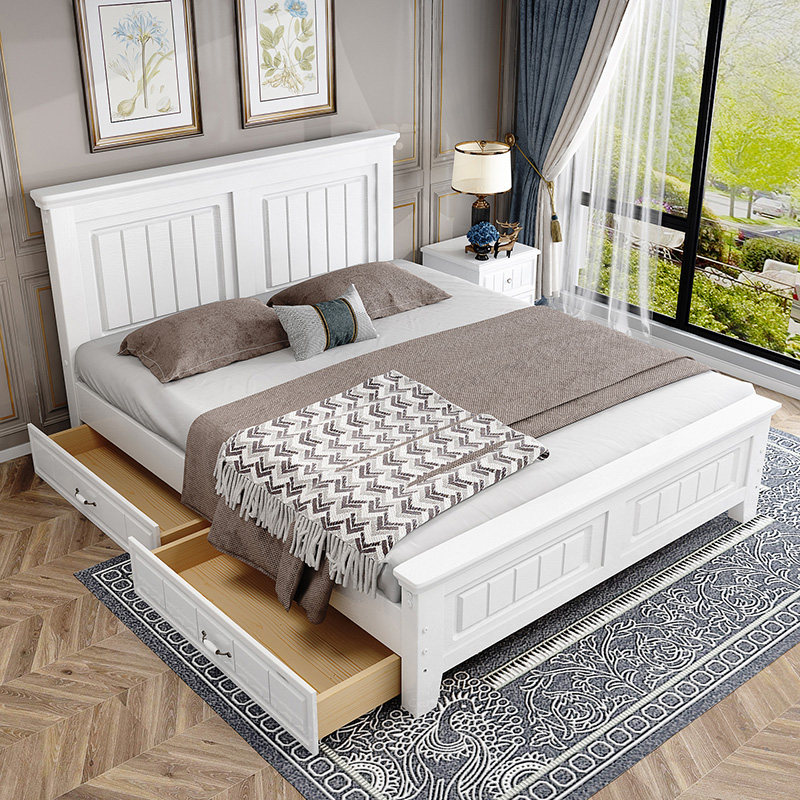 实木木床1.5米现代简约轻奢北欧欧式经济型家用主卧实木床