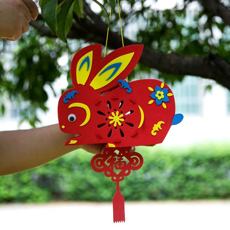 2021中秋节灯笼兔子幼儿园儿童手工手工制制作材料灯笼