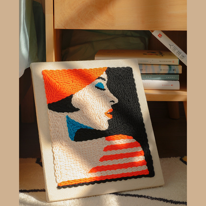 手工俄罗斯戳戳都市丽人材料包毛线毛线装饰画解压创意缝纫diy材料