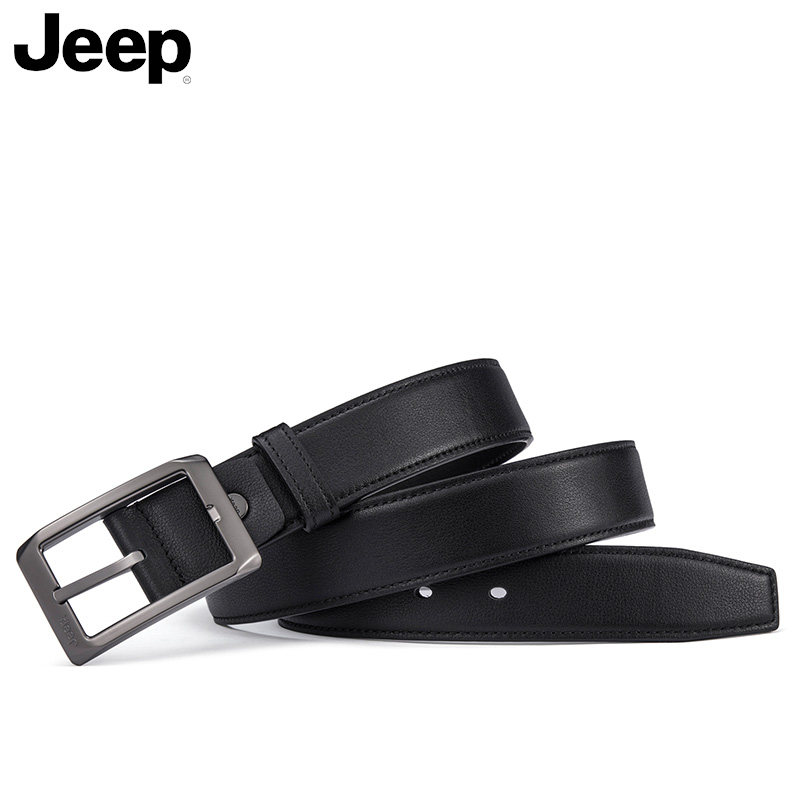 jeep吉普皮带真皮针扣商务休闲腰带牛皮年轻人腰带