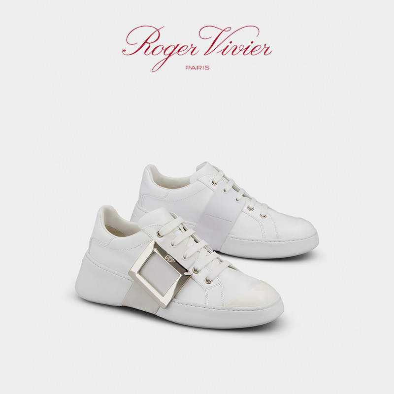 rogervivier女鞋vivskate金属平底运动鞋牛皮时尚时尚休闲鞋