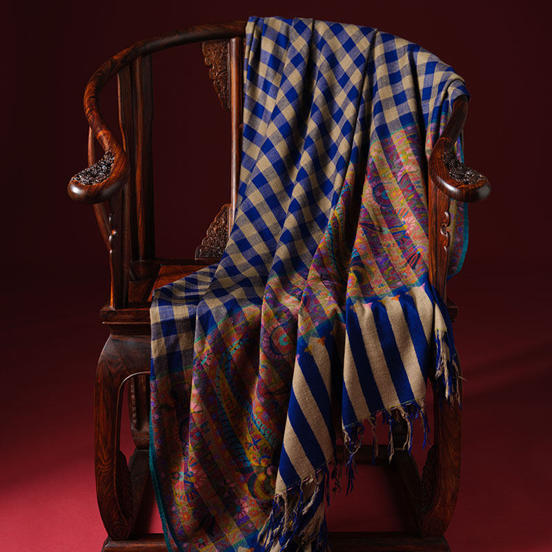 decades-藏品品级90年代专业手工卡尼kani克什米尔羊绒围巾