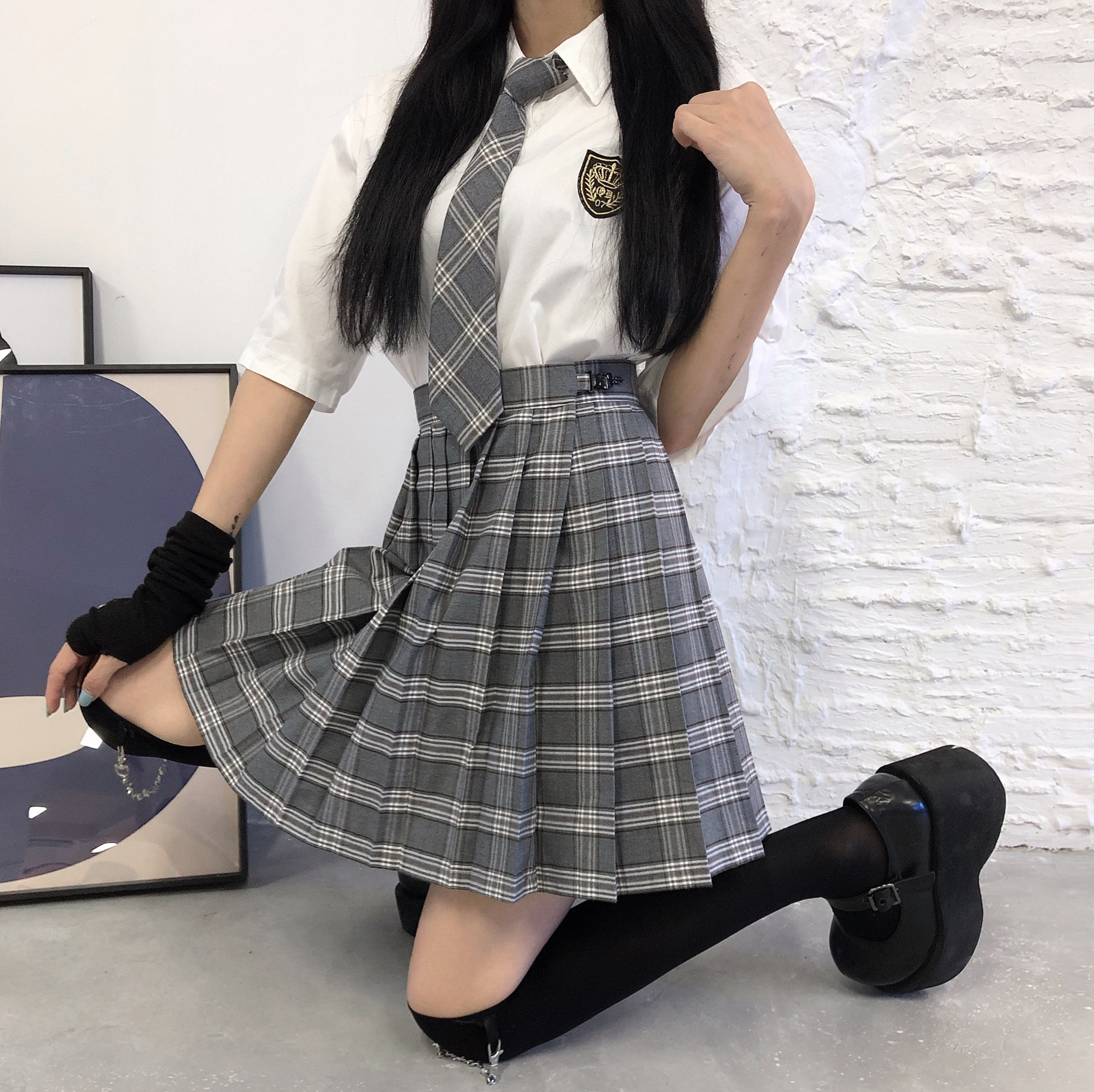 学院jk制服韩版少女日系百褶短裙高腰显瘦半身裙