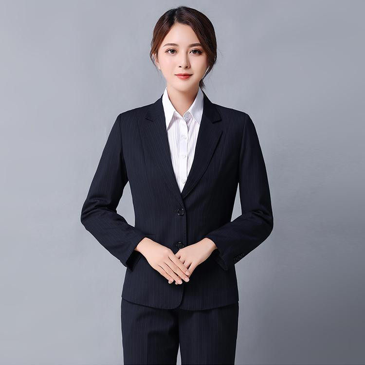 中行工作服新款中国银行条纹西装行行套装制服女裤时尚套装