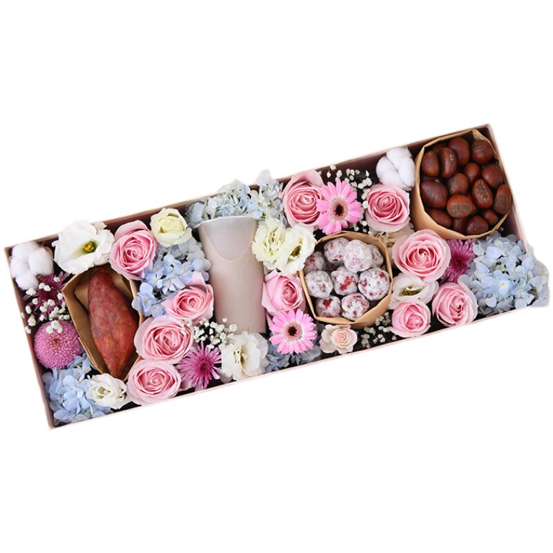 网红创意鲜花礼盒入冬四件件套板栗奶茶花盒鲜花速递(同城)