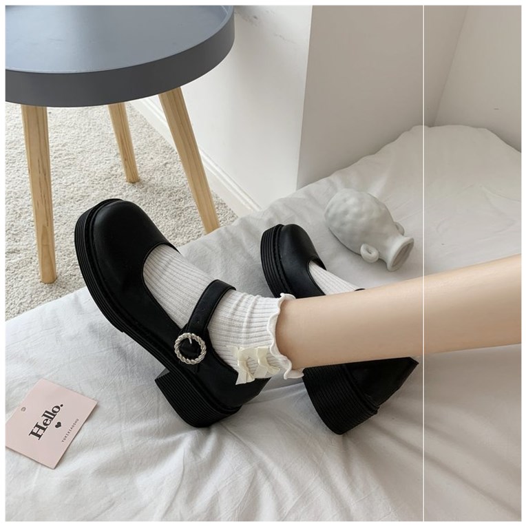 jk制服鞋女日学院风小皮鞋百搭复古厚底圆头单鞋