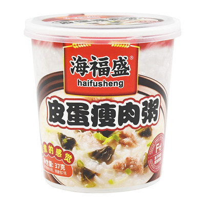 海福盛冻干皮蛋瘦肉早餐海鲜桶装即食冲泡懒人食品速食粥