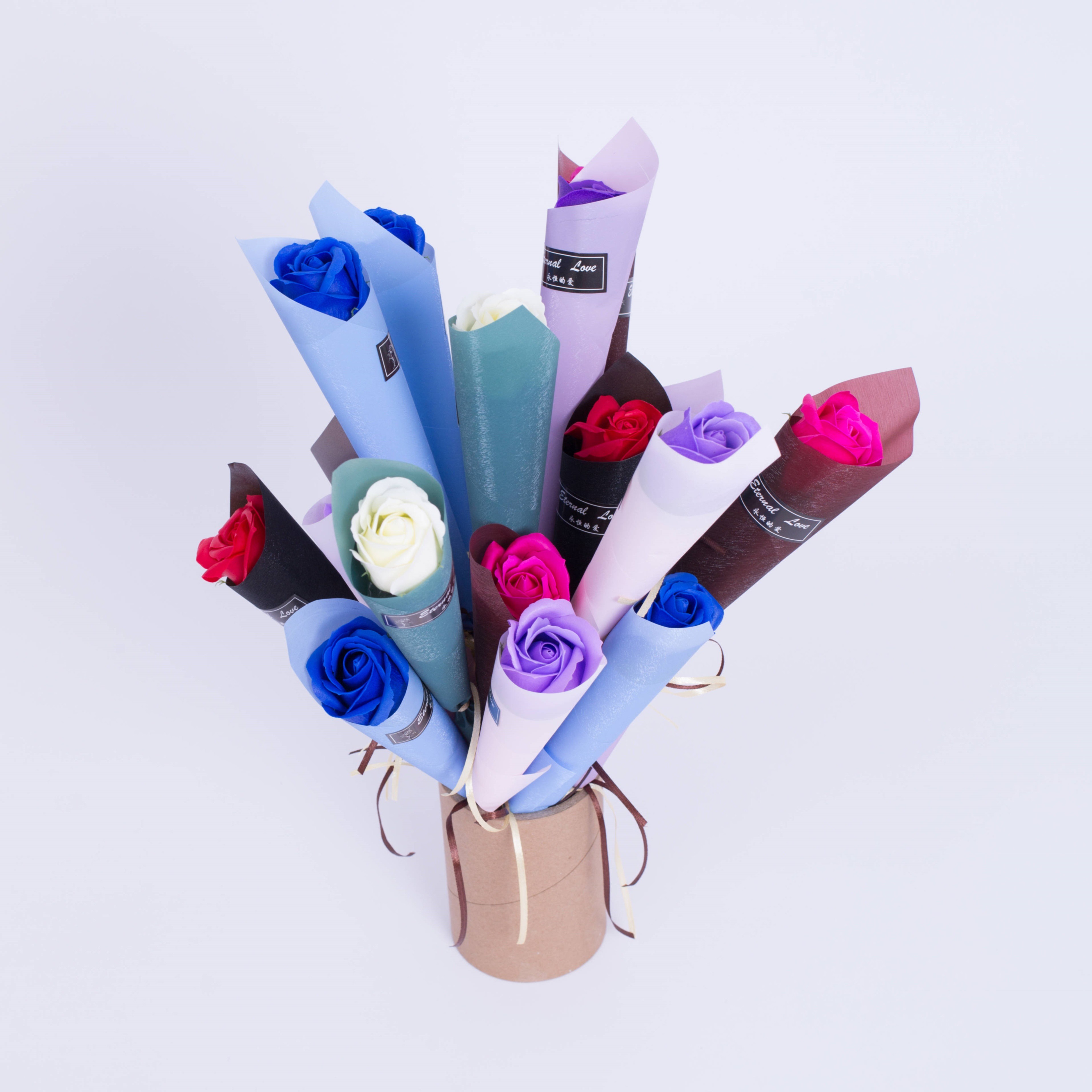 新款干花包装送人教师节仿真玫瑰永生花一支感恩仿真花
