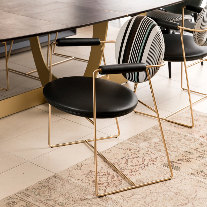 餐椅baxter意式极简头层牛皮磨砂椅子餐厅餐桌餐椅