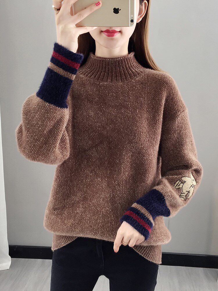 水貂绒毛衣女2020新款爆款加绒加厚雪尼尔水晶貂绒高领外穿针织衫