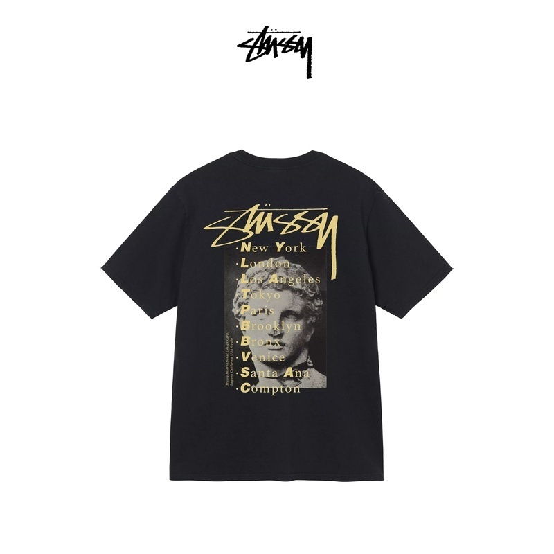 STUSSY斯图西 复古雕像印花潮牌短袖T恤春夏
