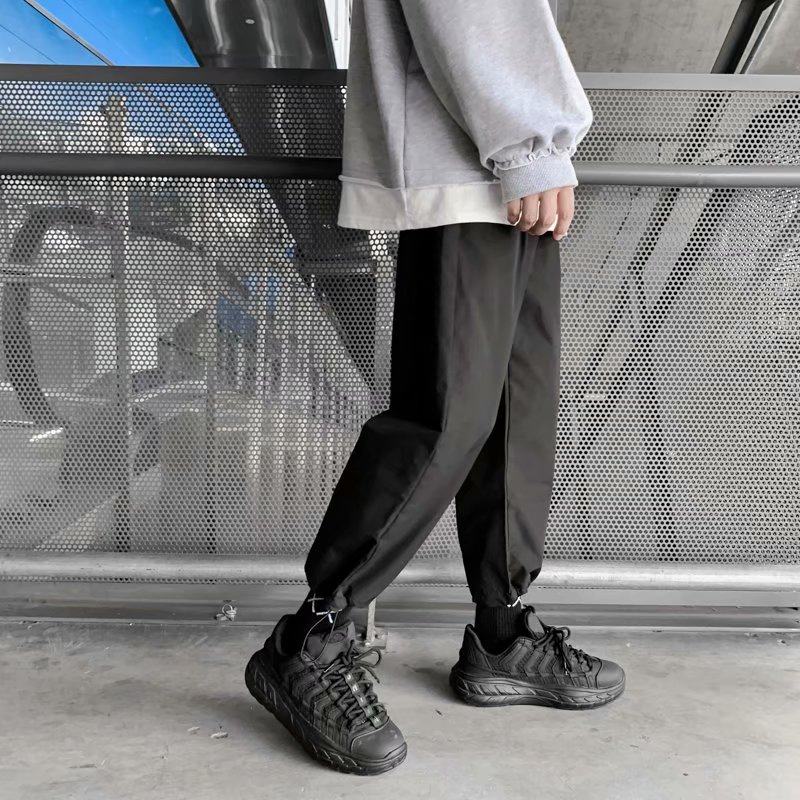 ins潮牌抽绳束脚裤男潮流机能工装宽松休闲裤休闲裤