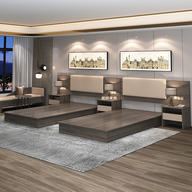 定制家具标间全套床箱简约宾馆公寓客房民宿酒店单间