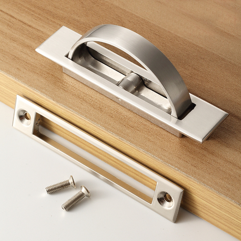 新店优惠榻榻米拉手现代简约衣柜隐形嵌入圆形地台小拉手