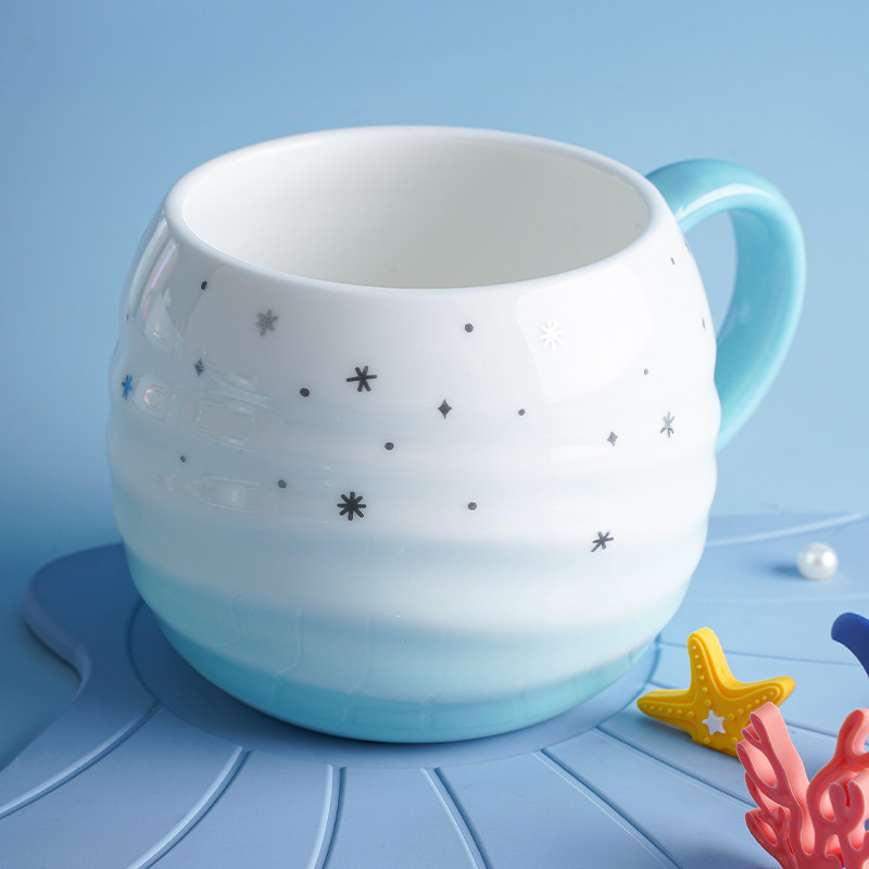 陶瓷海洋马克杯子创意大容量咖啡瓷杯可爱爱女马克杯