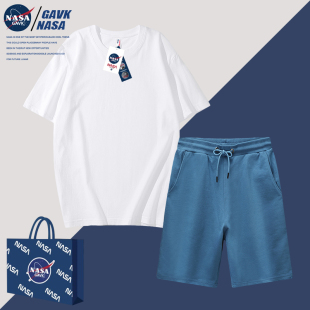 NASA GAVK2023秋冬季新品潮流百搭纯棉套装男女同款纯色情侣上衣