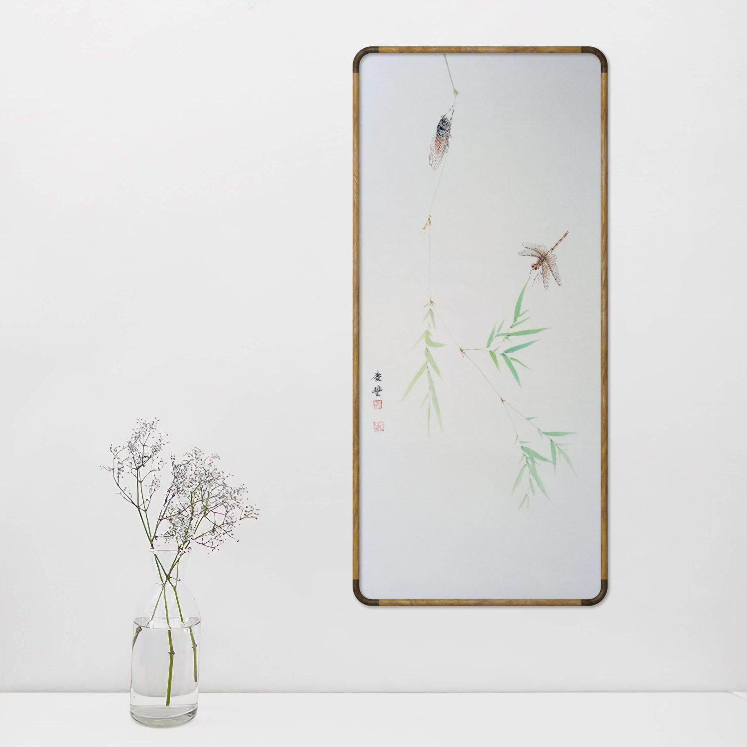 国画花鸟画条幅新中式禅意手绘水墨纸本装饰画挂画国画