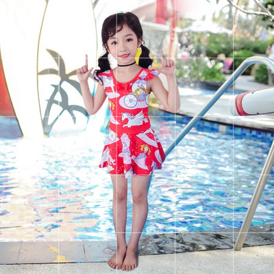 7岁儿童6岁女童裙式平角女孩可爱公主中大儿童泳衣