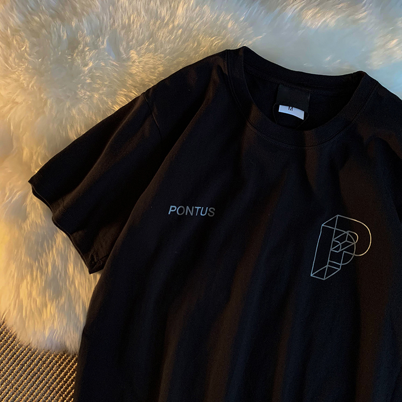 ins街头复古嘻哈印花短袖男女2021夏季潮牌t恤宽松潮流情侣上衣bf