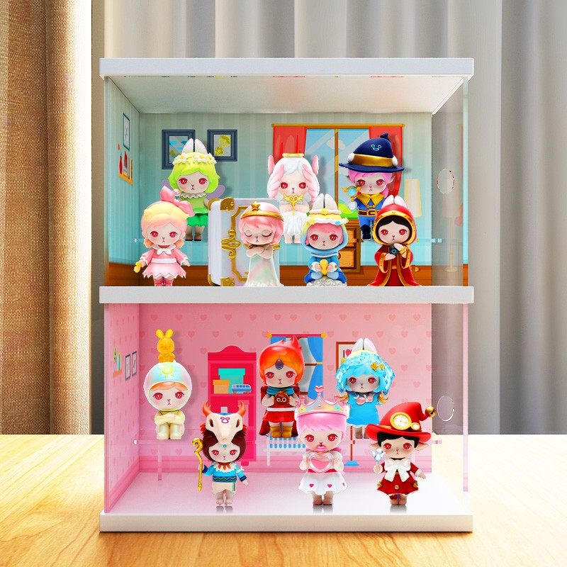 popmart泡泡玛特molly一天茉莉亚克力盲盒收纳展示架手办手办收纳盒