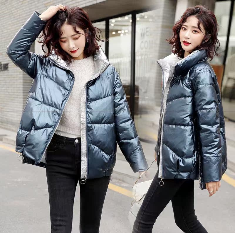 亮面棉服女短款2020冬装新款韩版修身显瘦百搭小个子羽绒棉衣外套