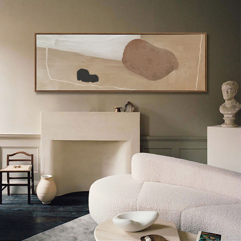 居画侘寂风挂画卧室床头装饰画现代简约横版艺术抽象现代装饰画