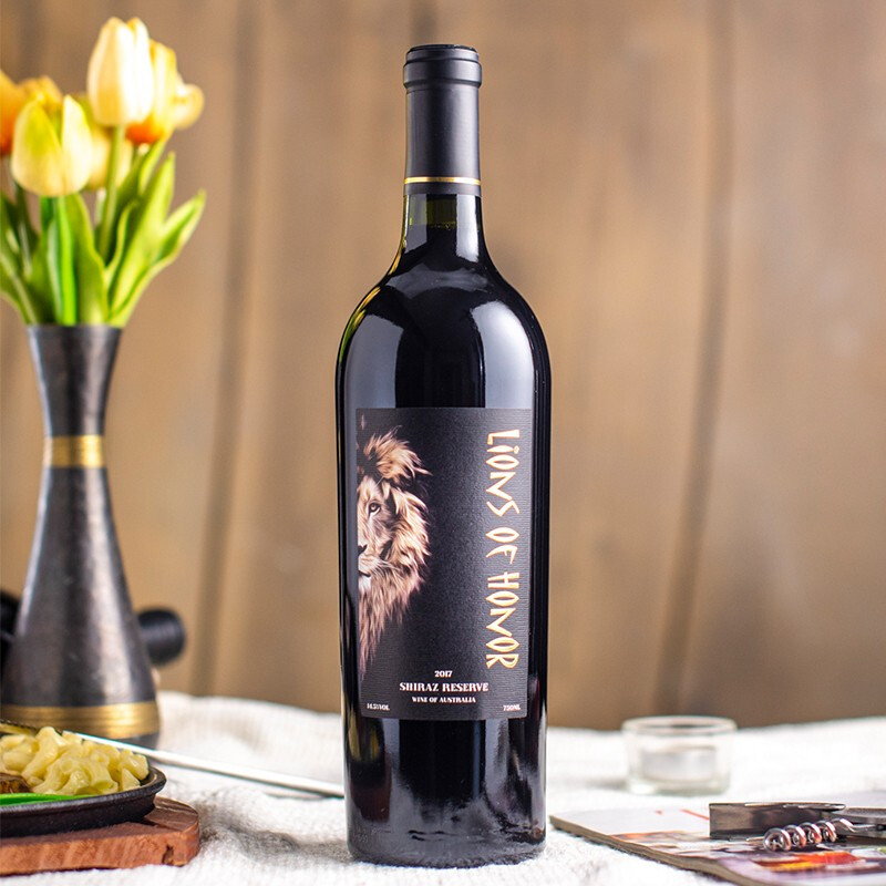 澳洲红酒荣耀狮王西拉设拉子珍藏红葡萄酒145度双支干红静态葡萄酒