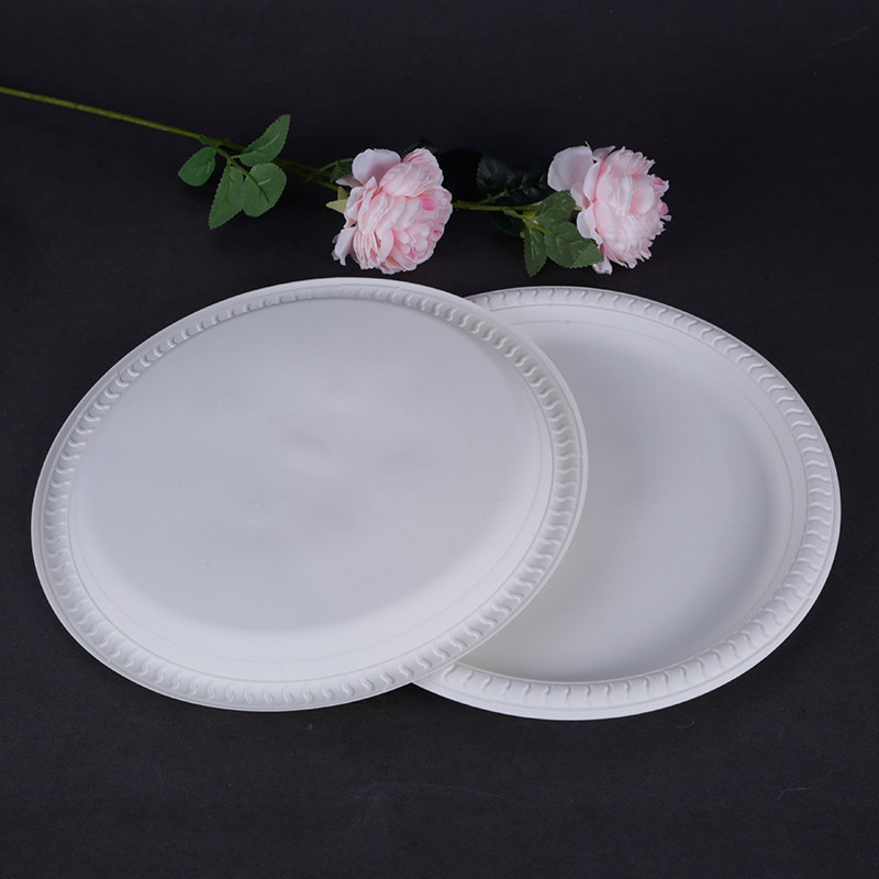 11寸一次性淀粉盘子加厚可降降解餐盘菜盘耐高温可降解餐具