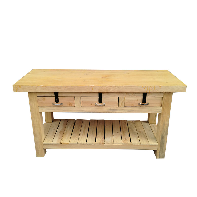 钳工重型实木工作台机械木工桌木飞模台工作台