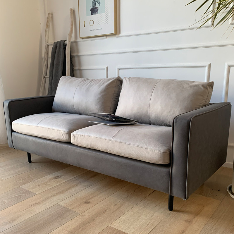 沙发双人北欧现代简约轻奢科技布皮艺客厅卧室公寓布艺沙发